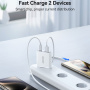 JOYROOM JR-TCF14 gyorstöltő adapter USB-C / USB-A portokkal - 20W - fehér