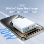 JOYROOM JR-TCF14 gyorstöltő adapter USB-C / USB-A portokkal - 20W - fehér