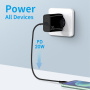 NORTHJO gyorstöltő adapter USB-C porttal - 20W - fekete