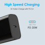 NORTHJO gyorstöltő adapter USB-C porttal - 20W - fekete