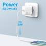 NORTHJO gyorstöltő adapter USB-C porttal - 20W - fehér