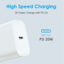 NORTHJO gyorstöltő adapter USB-C porttal - 20W - fehér