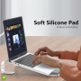 M8 alumínium állvány szilikon csuklótartóval MacBookhoz - ezüst