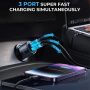 JOYROOM CCN07 autós töltő szett 2x USB-C / USB-A portokkal és USB-C - USB-C kábellel - 120W - 1,2 m - fekete