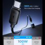 JOYROOM CCN07 autós töltő szett 2x USB-C / USB-A portokkal és USB-C - USB-C kábellel - 120W - 1,2 m - fekete