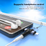 2 az 1-ben audioadapter - 3,5 mm-es jack USB-C / Lightning - szürke