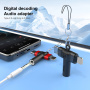2 az 1-ben audioadapter - 3,5 mm-es jack USB-C / Lightning - szürke