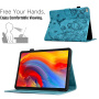 Behajtható tok kártyanyílással és virágtémával iPad 9,7"-hez (2017/2018) / Air 1/2 / Pro 9,7" - Türkiz