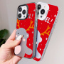 Karácsonyi motívumú védőburkolat iPhone 16-hoz - szürke