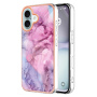 Márvány védőburkolat iPhone 16-hoz - rózsaszín lila