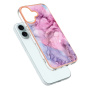 Márvány védőburkolat iPhone 16-hoz - rózsaszín lila