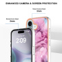 Márvány védőburkolat iPhone 16-hoz - rózsaszín lila