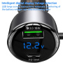 Yesido Y58 autós töltő szett USB-C / USB-A portokkal és Lightning és USB-C kábellel - 60W - 1,2 m - fekete