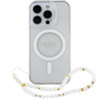 Guess IML Glitter Beads pántos tok hurokkal és MagSafe iPhone 16 Pro Max készülékhez - ezüst