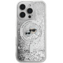 Karl Lagerfeld Folyékony csillogó Karl és Choupette fejvédő MagSafe-el* iPhone 16 Pro készülékhez - Ezüst