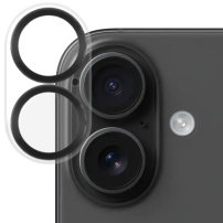 NORTHJO Edzett üveg fém kerettel az iPhone 16/16 Plus fényképezőgép lencséinek védelmére - fekete