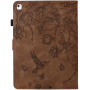 Behajtható tok kártyanyílással és virágtémával iPad 10,2"-hez (2019-2021) / Air 3 (2019) / Pro 10,5" - barna