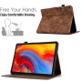 Behajtható tok kártyanyílással és virágtémával iPad 10,2"-hez (2019-2021) / Air 3 (2019) / Pro 10,5" - barna