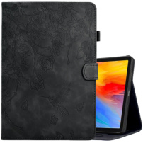 Behajtható tok kártyanyílással és virágtémával iPad 9,7"-hez (2017/2018) / Air 1/2 / Pro 9,7" - fekete