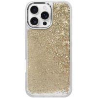 Tok lebegő flitterekkel iPhone 16 Pro Max-hoz - arany