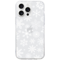 Puha átlátszó borító hópehely motívummal iPhone 16 Pro Max telefonhoz - fehér