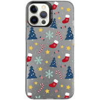 Karácsonyi motívumú védőburkolat iPhone 12 Pro Max készülékhez - szürke