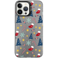 Karácsonyi motívumú védőburkolat iPhone 13 Pro Max készülékhez - szürke