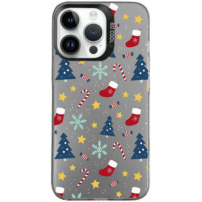 Karácsonyi motívumú védőburkolat iPhone 14 Pro Max készülékhez - szürke