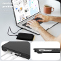 Bőr tok állvánnyal MacBook Air 15" (A2941 / A3114 / A3241) számára - fekete