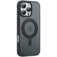 MUTURAL matt borítás kihajtható állvánnyal és MagSafe iPhone 16 Pro készülékhez - fekete
