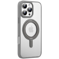 MUTURAL matt borítás kihajtható állvánnyal és MagSafe iPhone 16 Pro Max készülékhez - szürke
