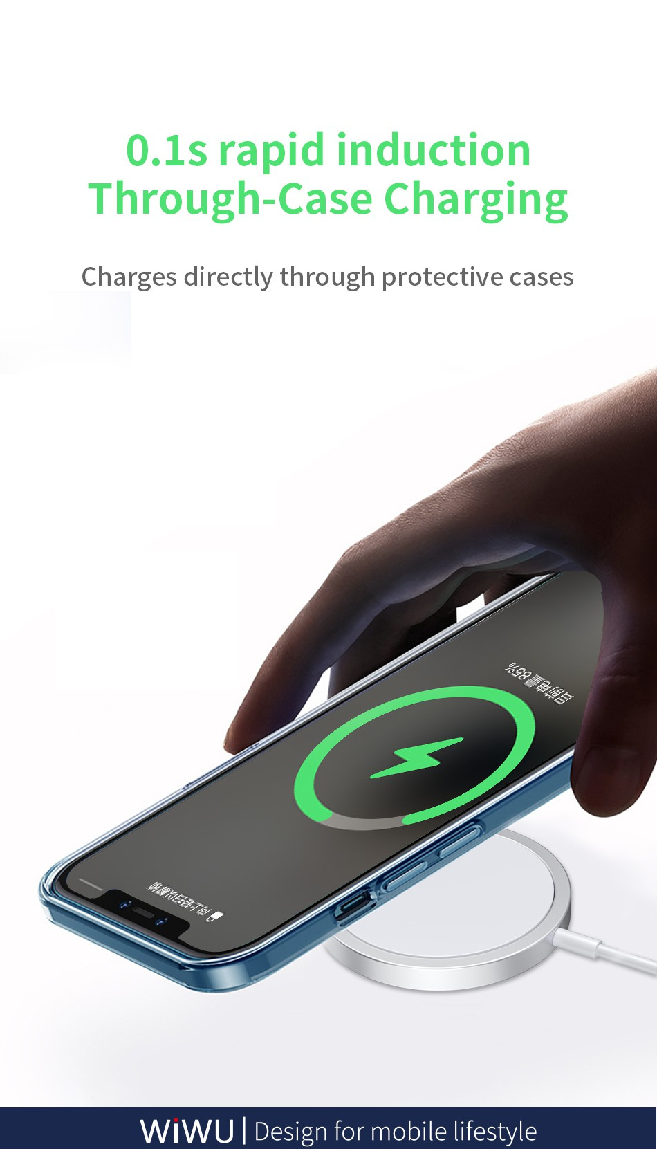 Wiwu W009 vezeték nélküli MagSafe töltő iPhone / AirPods készülékekhez - 15W - fehér
