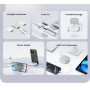 USAMS US-SJ650 készlet visszahúzható USB-C kábelekkel, adapterekkel és tűvel - fekete