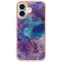 Márvány védőborítás iPhone 16-hoz - lila