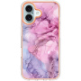 Márvány védőburkolat iPhone 16-hoz - rózsaszín lila