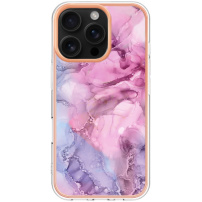 Márvány védőburkolat iPhone 16 Pro Max-hoz - rózsaszín lila