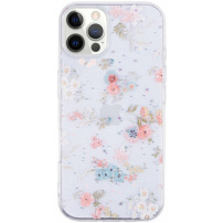 Csillogó átlátszó tok - iPhone 12 Pro Max - virágok