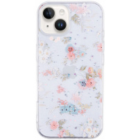 Csillogó átlátszó tok - iPhone 14 Plus - virágok