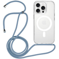 Átlátszó borító zsinórral és MagSafe iPhone 13 Pro Max készülékhez - kék