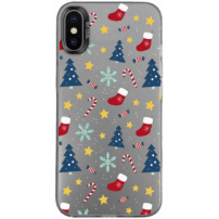 Karácsonyi motívumú védőburkolat iPhone X / XS-hez - szürke