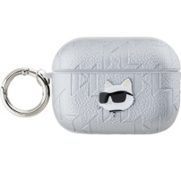 Karl Lagerfeld Dombornyomott Choupette fejvédő AirPods Pro 2 (2022)-hoz - ezüst