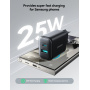 JOYROOM JR-TCF13 gyorstöltő adapter USB-C / USB-A portokkal - 25W - fekete