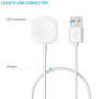 FIXED mágneses töltőkábel - USB-A mágneses puckhoz Apple Watch-hoz - 1 m - fehér