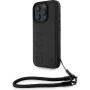 BMW Leather Signature and Strap tok iPhone 16 Pro telefonhoz - fekete