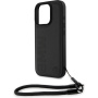 BMW Leather Signature and Strap tok iPhone 16 Pro telefonhoz - fekete