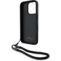 BMW Leather Signature and Strap tok iPhone 16 Pro telefonhoz - fekete