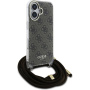 Guess 4G IML nyomtatott kereszttartó tok zsinórral iPhone 16-hoz - barna