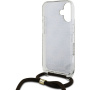 Guess 4G IML nyomtatott kereszttartó tok zsinórral iPhone 16-hoz - barna
