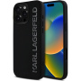 Karl Lagerfeld 3D gumi csillogó logós tok iPhone 16 Pro Max készülékhez - fekete