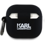 Karl Lagerfeld 3D Logo NFT Karl Head szilikon tok AirPods 4 / 5 - fekete